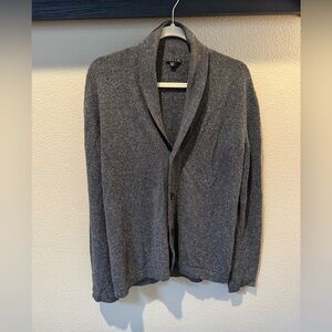 Theory Gray Wool Silk Blend Women’s Cardigan Chambers Median Classic Sweater Lg